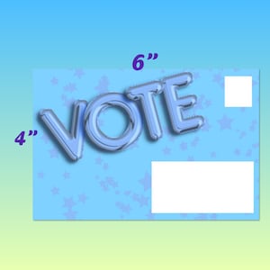 Blue Balloon Themed Vote Reminder Postcards