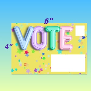 Party Balloons Themed Vote Reminder Postcards