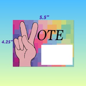 Carte postale Vote colorée sans revêtement avec une tache blanche pour écrire l'adresse 4,25 x 5,5
