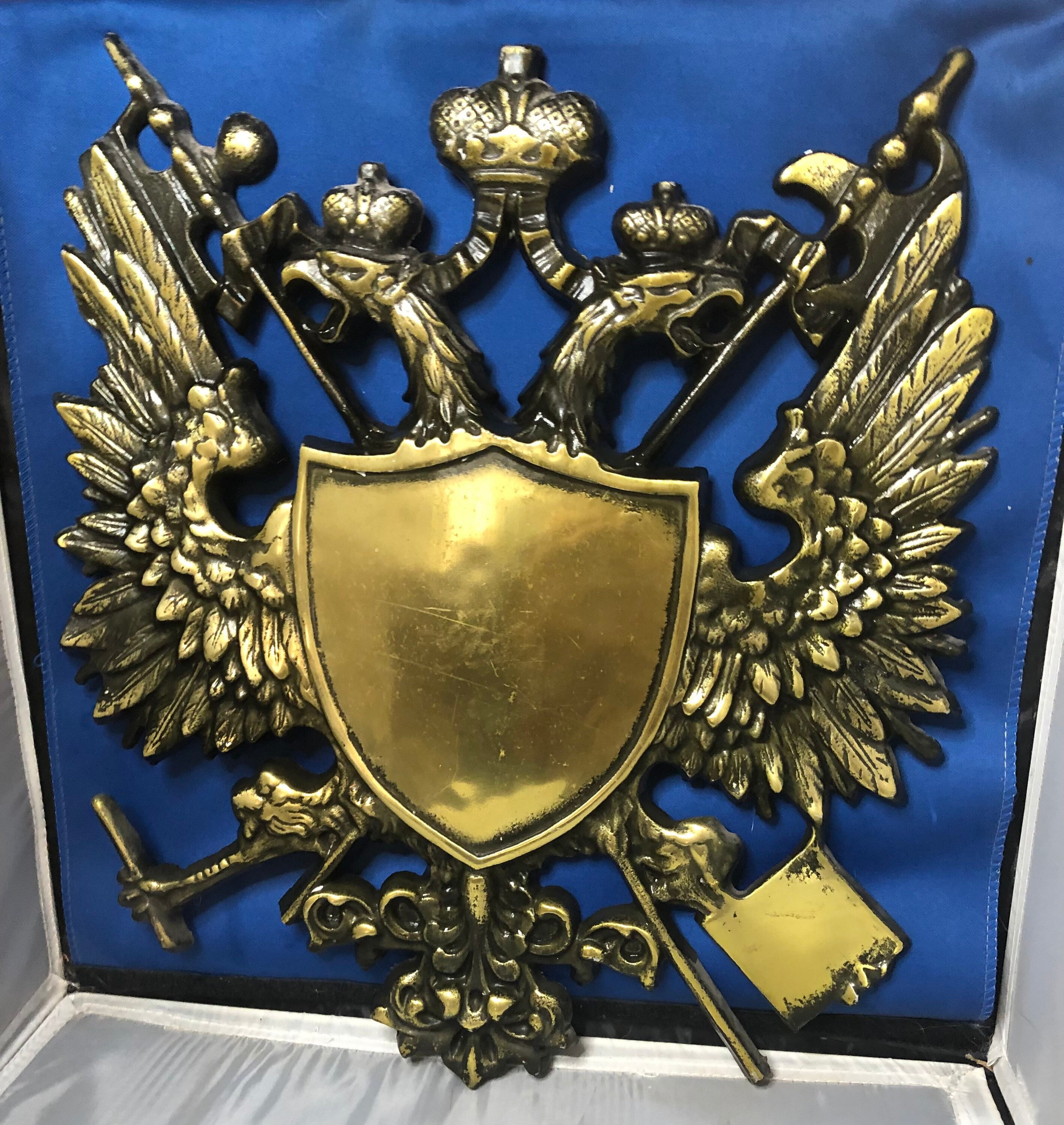 Vintage Double Eagle Brass Wall Crest 1970s Indoor / Outdoor Etsy