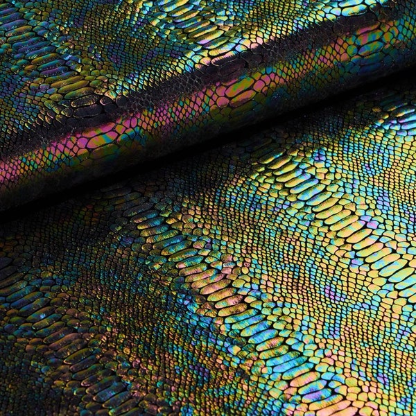 Illusion Anaconda Foil Printed Stretch Velvet | Blue Moon Fabrics