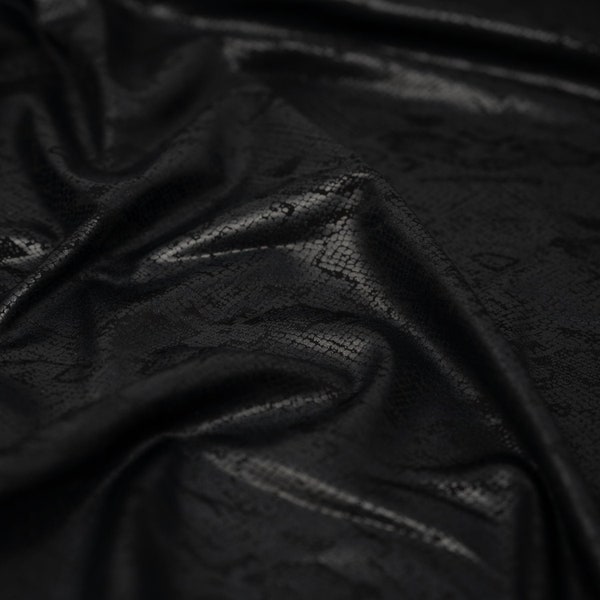 Medusa Snake Skin Foil Printed Spandex Fabric | Blue Moon Fabrics