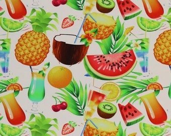 Fruit Cocktails Printed Spandex | Blue Moon Fabrics