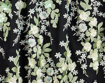 Cascade Embroidered Mesh Fabric | Blue Moon Fabrics