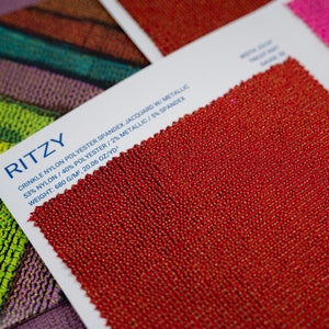 Ritzy Crinkle Nylon Polyester Spandex with Metallic Color Card | Blue Moon Fabrics