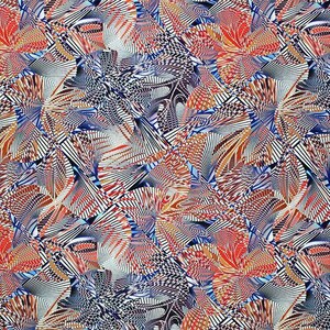 Tessuti stampati in spandex con raggi arancioni e blu / Blue Moon