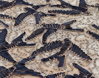 In Flight Embroidered Mesh Fabric | Blue Moon Fabrics