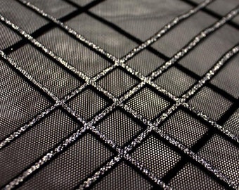 Mary Jane Glitter Stretch Mesh | Blue Moon Fabrics