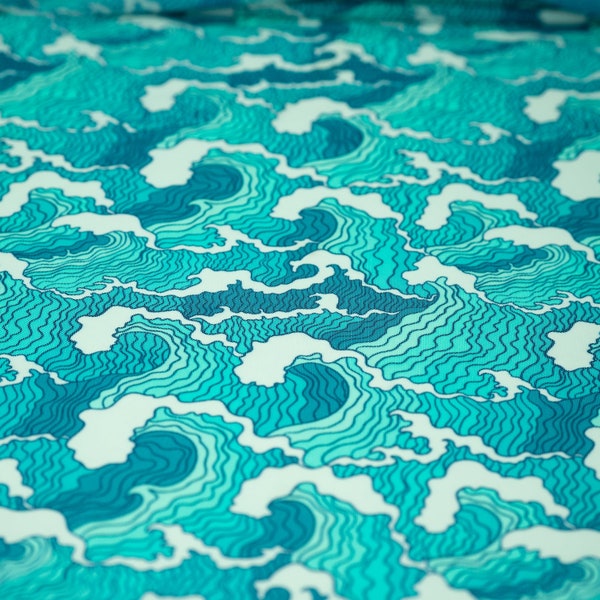 Crazy Waves Printed Power Mesh Fabric | Blue Moon Fabrics