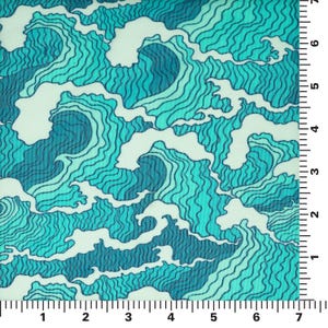 A measurement panel of Crazy Waves Printed Power Mesh