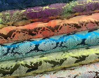 Jungle Cobra Foil Printed Stretch Velvet Fabric | Blue Moon Fabrics