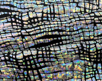 Disco Croc Hologram Spandex Fabric | Blue Moon Fabrics