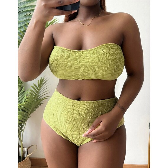 Plus size shop tube top swimwear