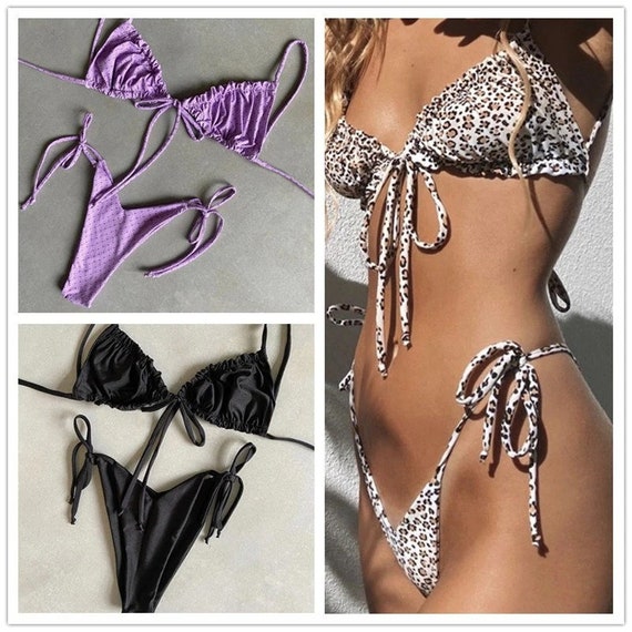 Brazilian Bikini Sexy Bathing Suit for Women Thong Swimsuit Beachwear Women  Bandage Swimwear Push up Bikini Set -  Sweden