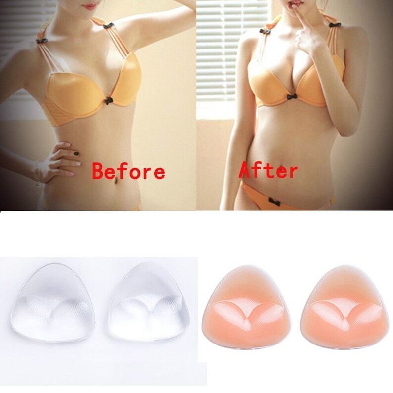 1 Pair Silicone Triangle Bikini Swimsuit Bra Inserts Breast Etsy