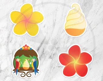 Dole Whip Inspired Stickers (SET OF 4) | Enchanted Tiki Room | Tropical Hideaway | Pineapple Swirl Park Snacks | Journal Laptop Sticker Pack