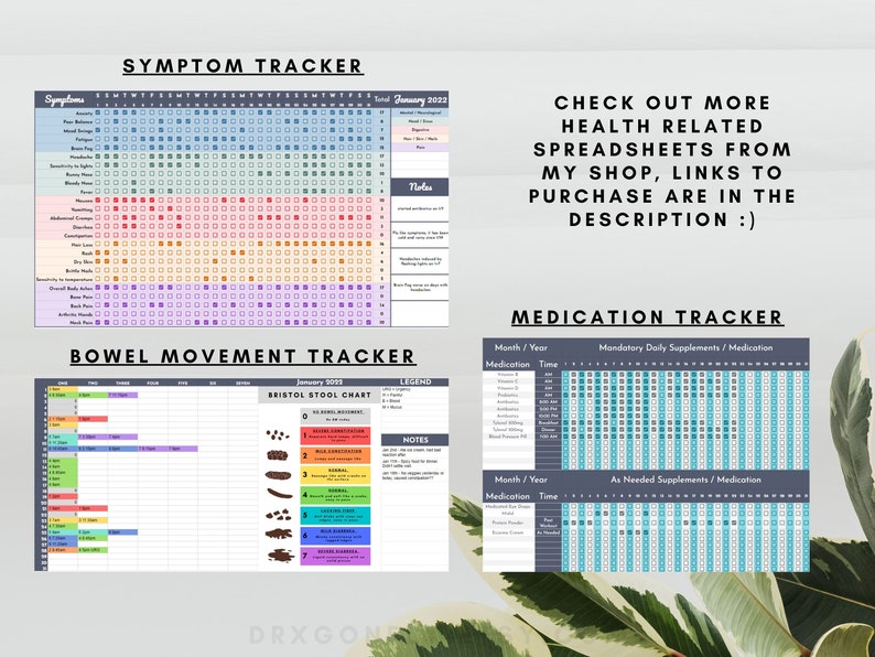 Doctor's Appointment Organizer Google Sheets Autoimmune Diseases Chronic Pain Illnesses Medical History Spreadsheet Digital Download image 8