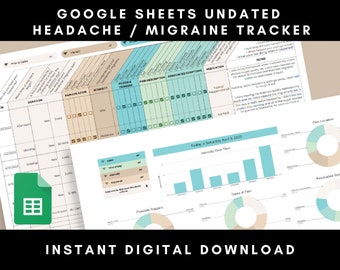 Headache Migraine Symptom Tracker Google Sheets | Undated | Dysautonomia POTS | Chronic Pain Illnesses Journal Log | Digital Download