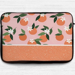 Peach Laptop Sleeve: Fruit Geometry Design, Neoprene Laptop Bag