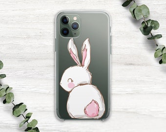 Cute Rabbit iPhone 13 Pro Max Clear Case Animal Print iPhone 13 Pro Case iPhone 13 Mini Case Cute Slim iPhone 12 Pro Max Bunny Case SD0010