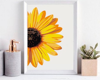 Sunflower Color by Number Kit Printable Flower Color By Number Art Project Flowers Floral DIY Painting Flower Paint by Number Kit  SD0213