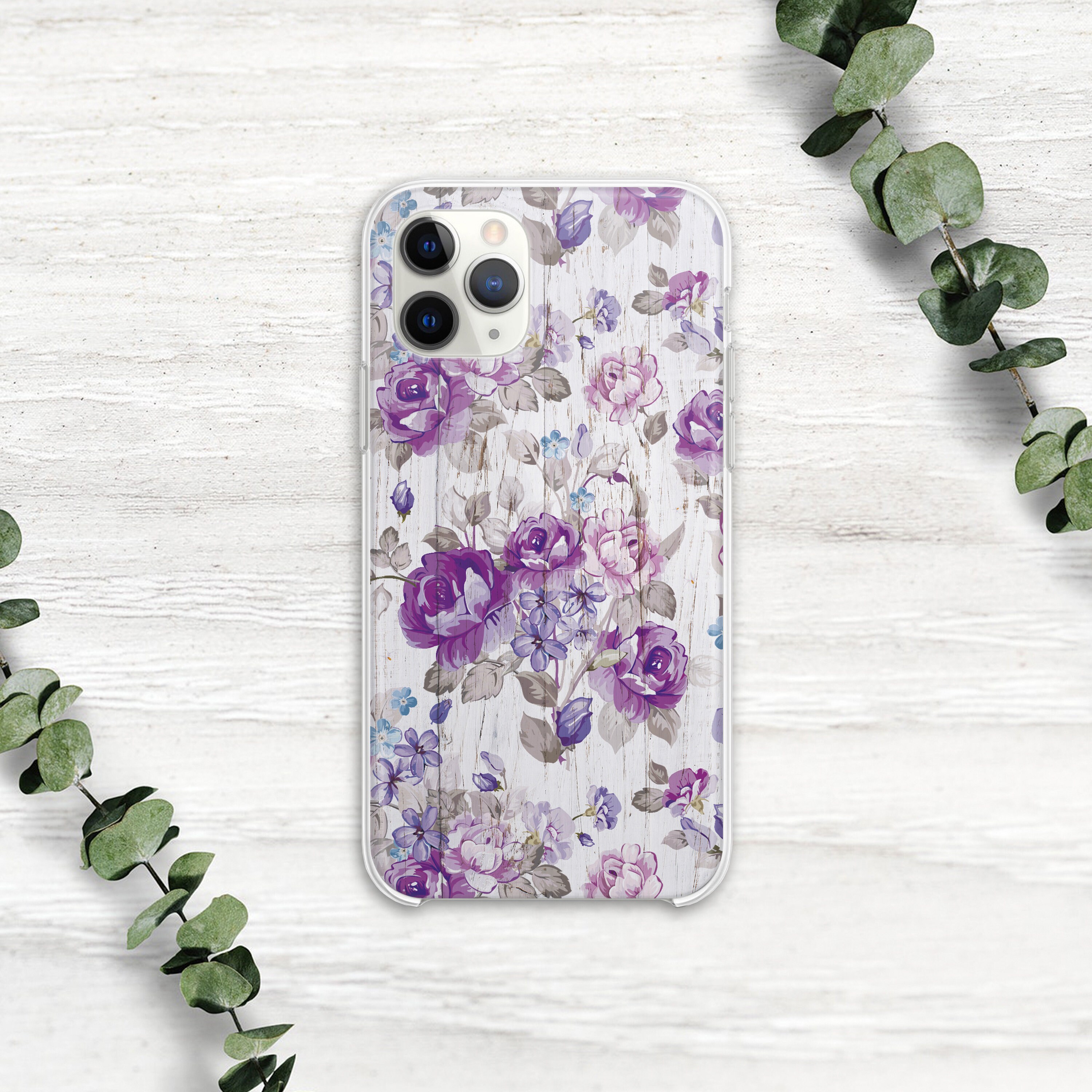 Purple Floral iPhone X/Xs Case For iPhone 11 Pro Max Case For Etsy
