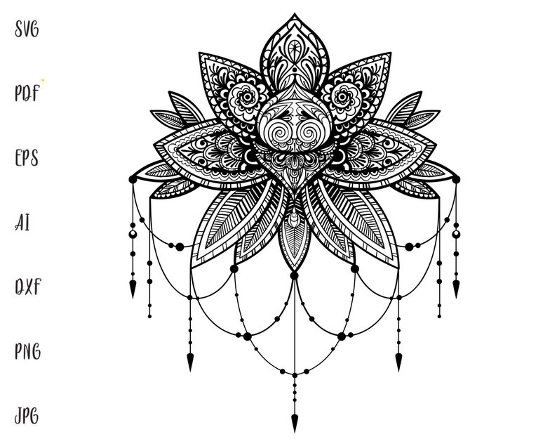Mandala SVG File Tracery Svg Clipart Floral Mandala Svg - Etsy