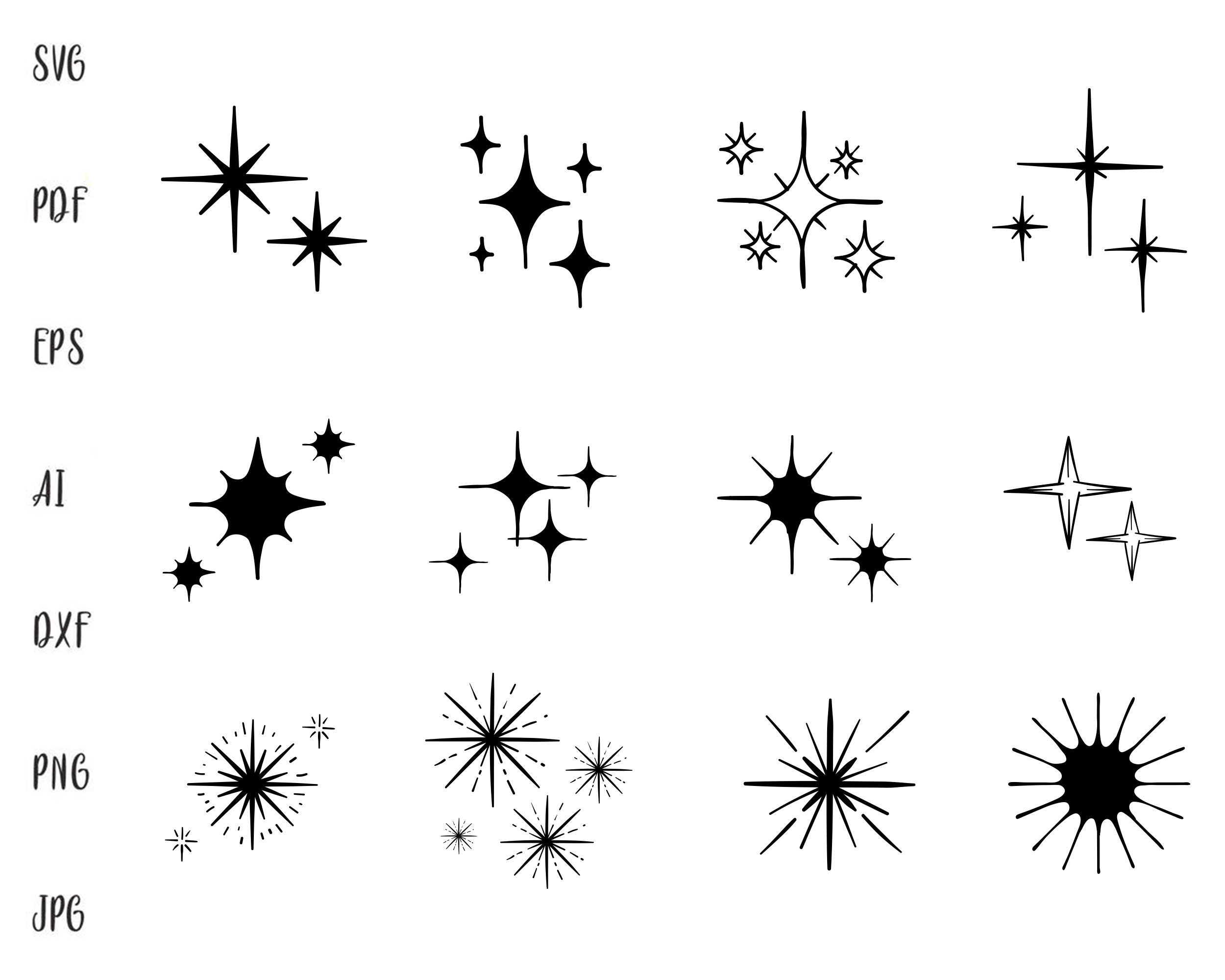 Stern SVG Datei Big Star Svg Clipart Small Stars Svg Shiny - Etsy.de