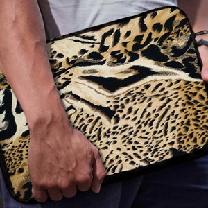 Leopard Print Laptop Sleeve: Animal Skin Carry Bag