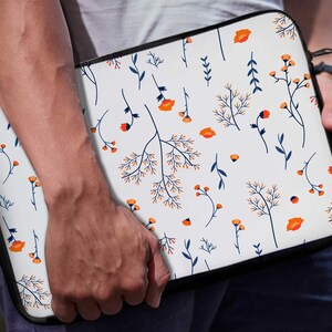 Wildflower Laptop Sleeve: Floral Laptop Bag, Neoprene, Dual Zipper