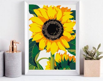 Sunflowers Flowers Floral DIY Painting Flower Paint by Number Kit Color by Number Kit Printable Flower Color By Number Art Project SD0206