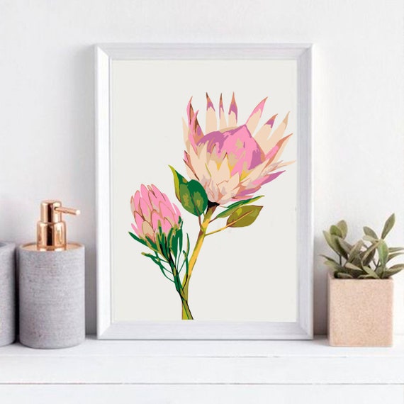 Pink Flowers Painting by Number Coloring Page Printable Flower | Etsy