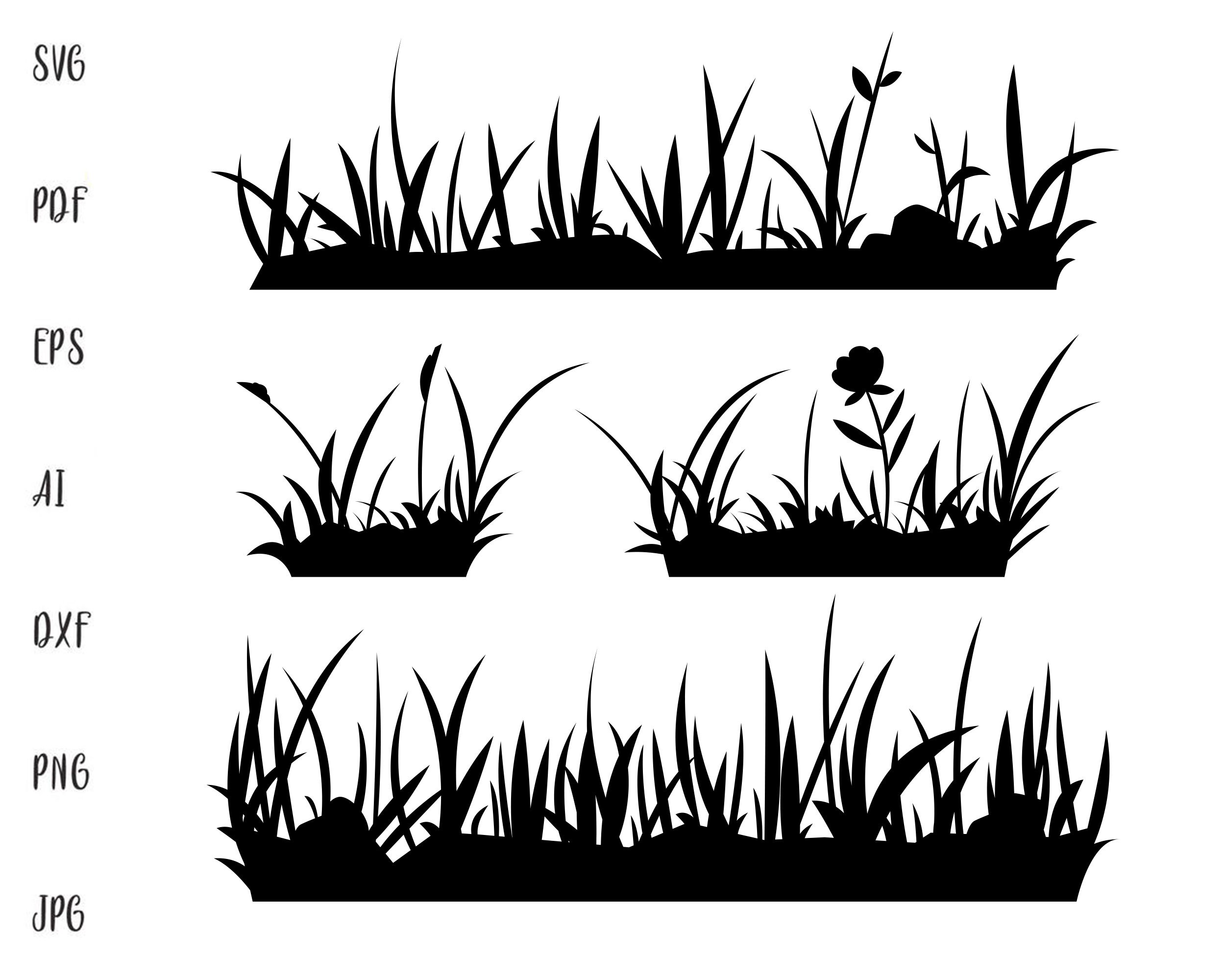 Grass SVG File Grass Leaves Svg Grass Silhouette Clipart - Etsy Ireland