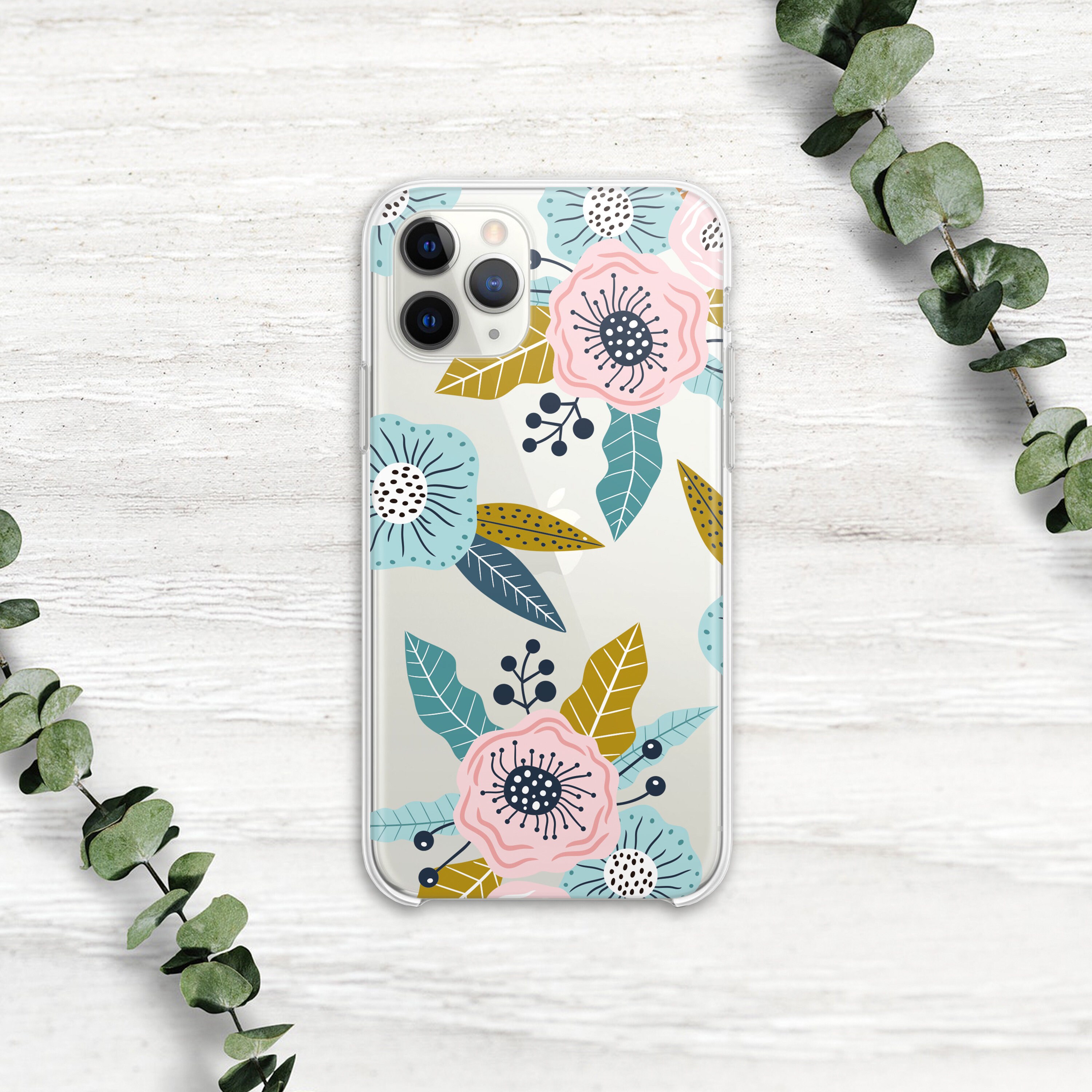 Floral Silicone iPhone 12 Pro Apple Phone Case iPhone 12 Thin Etsy