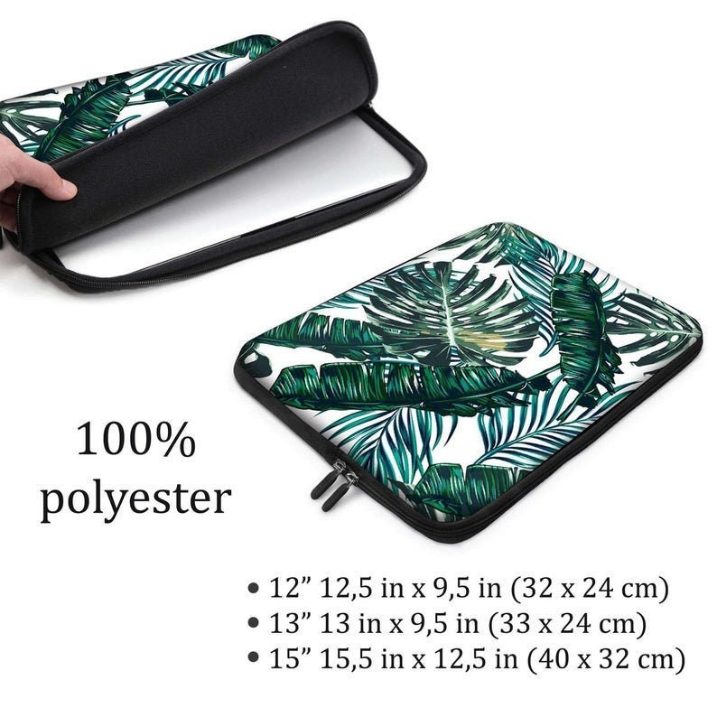 Abstract Exotic Tropical Leaves Waterproof Laptop Backpack for 13in Laptop Men Women Student Travel Outdoor Backpack