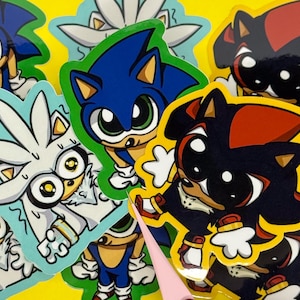Adesivi meme di Shadow, Sonic e Silver the Hedgehog con Pippo e il riccio