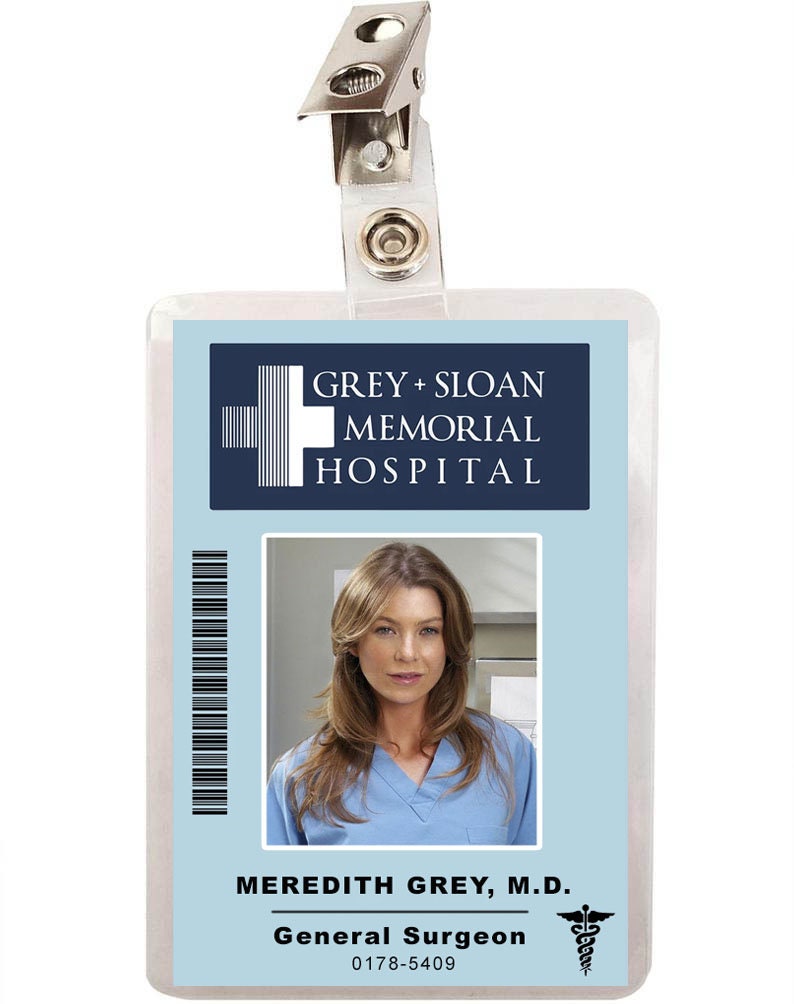 Meredith Grey Id Badge Printable