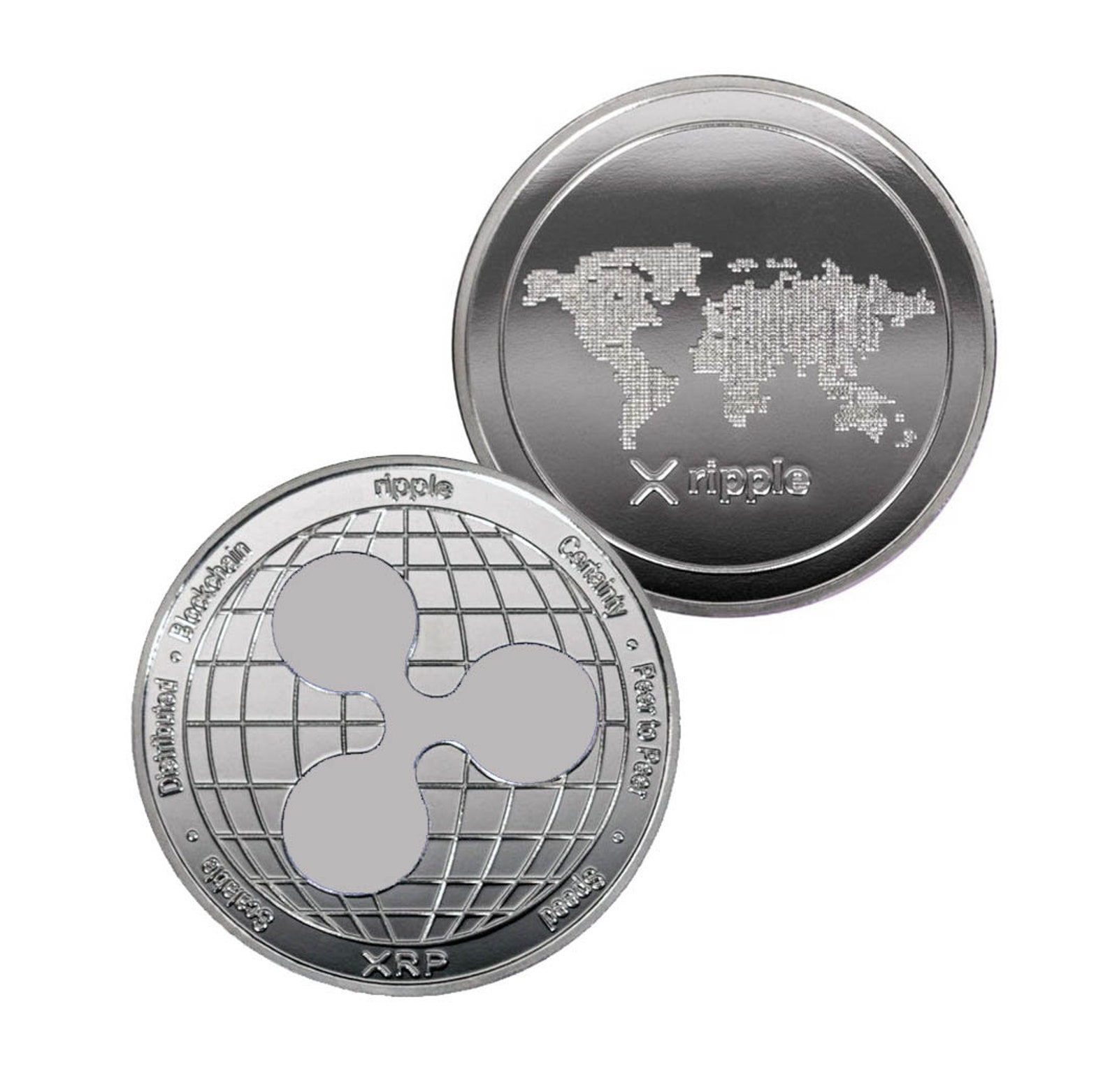 1 Ripple XRP Coin Silver Metal Physical Blockchain Etsy