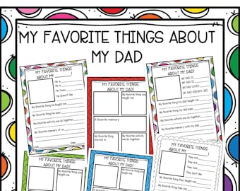 Father's Day Fill-In Sheet: Kid's Gift for Dad/Grandfather (Printable)