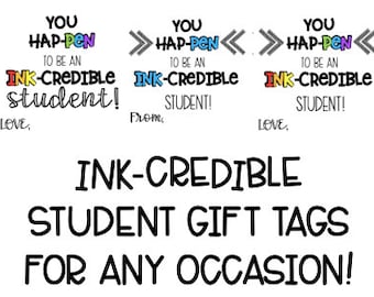 Ink-Credible Student gift tags ANY OCCASION