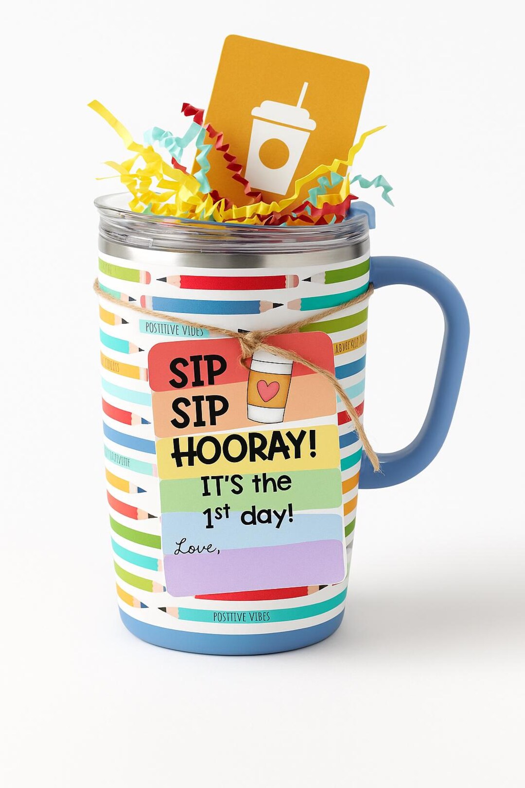 First Day of School *SIP SIP HOORAY* Treat Gift Tag (gift Card Tag ...