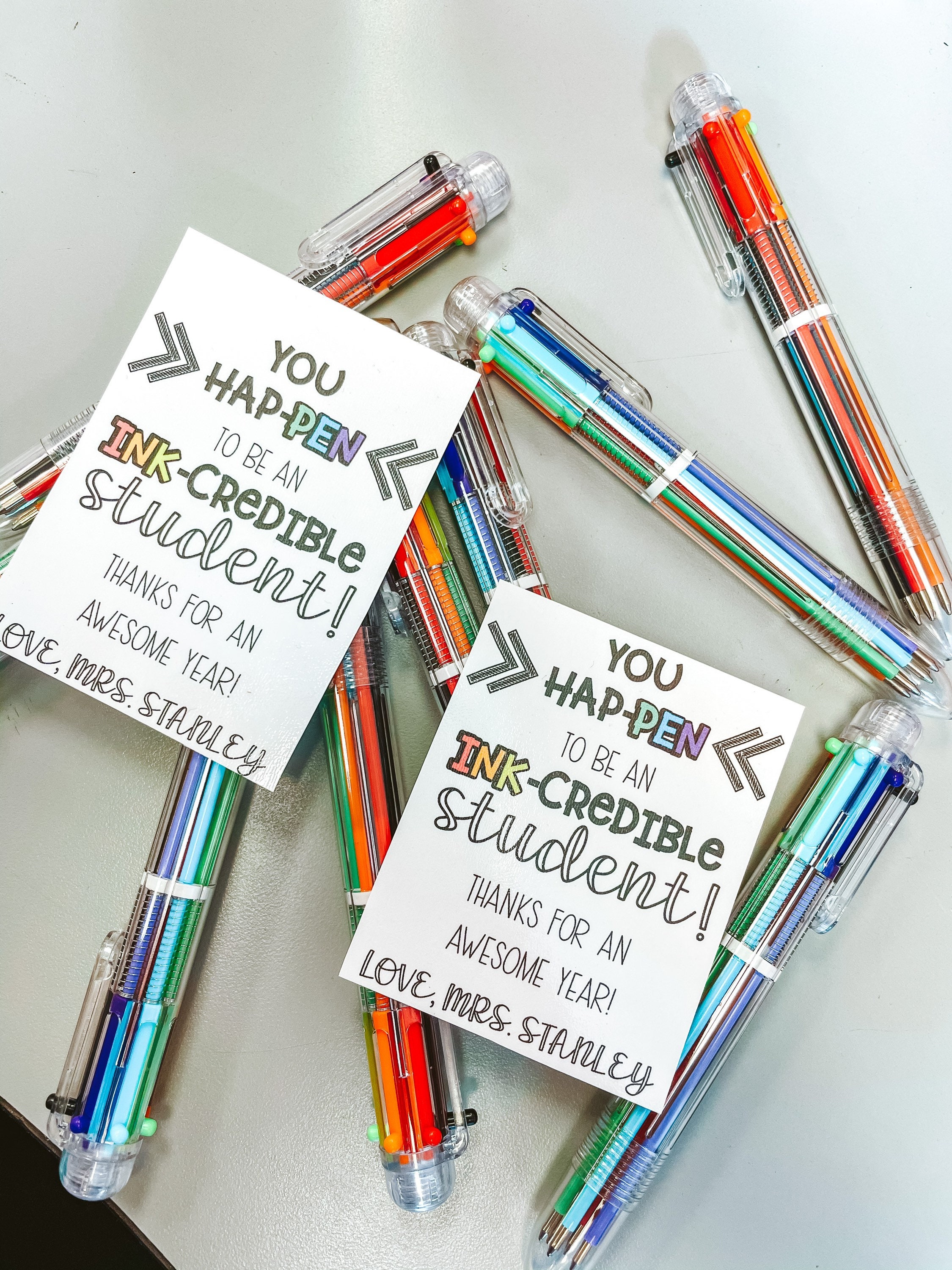 End of year teacher pen gift tag,You just Happen to be inkredible Gift  Tags,Staff
