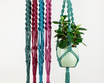 Macrame Plant Hanger JESS With Brass Ring, 5 Colours
