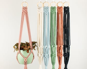 Macrame Plant Hanger GRACE, Recycled Cotton, 30 Colours