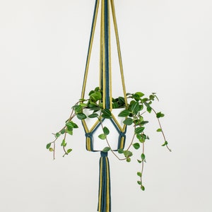 Colourful Macrame Plant Hanger LISA, 2 Colours Combination, Recycled Cotton image 4