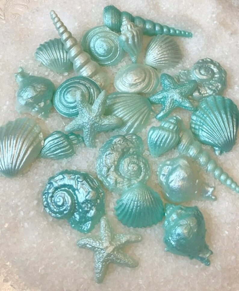 Edible Seashells Seashell Cupcake Toppers Fondant Seashells Etsy