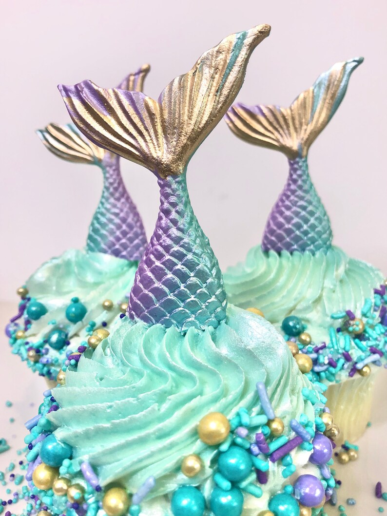 mermaid cupcake toppers edible