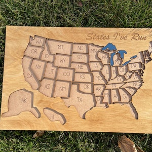 RUN All 50 States, show your accompaniment with this USA MAP.