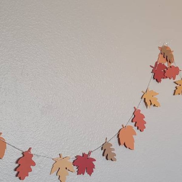 Assorted Autumn leaves garland, fall party, Thanksgiving decoration, cardstock leaves, cardstock leaves banner, frozen 2 banner