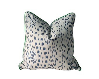 Les Touches Blue Abstract Animal Print Pillow Cover | Brunschwig & Fils, Designer Pillow